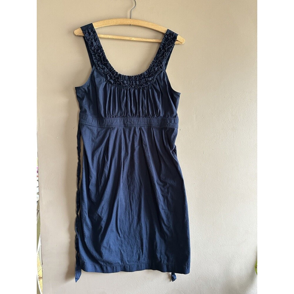Motherhood Maternity Dress Womens Size Medium Navy Blue 97% Cotton Sleeveless